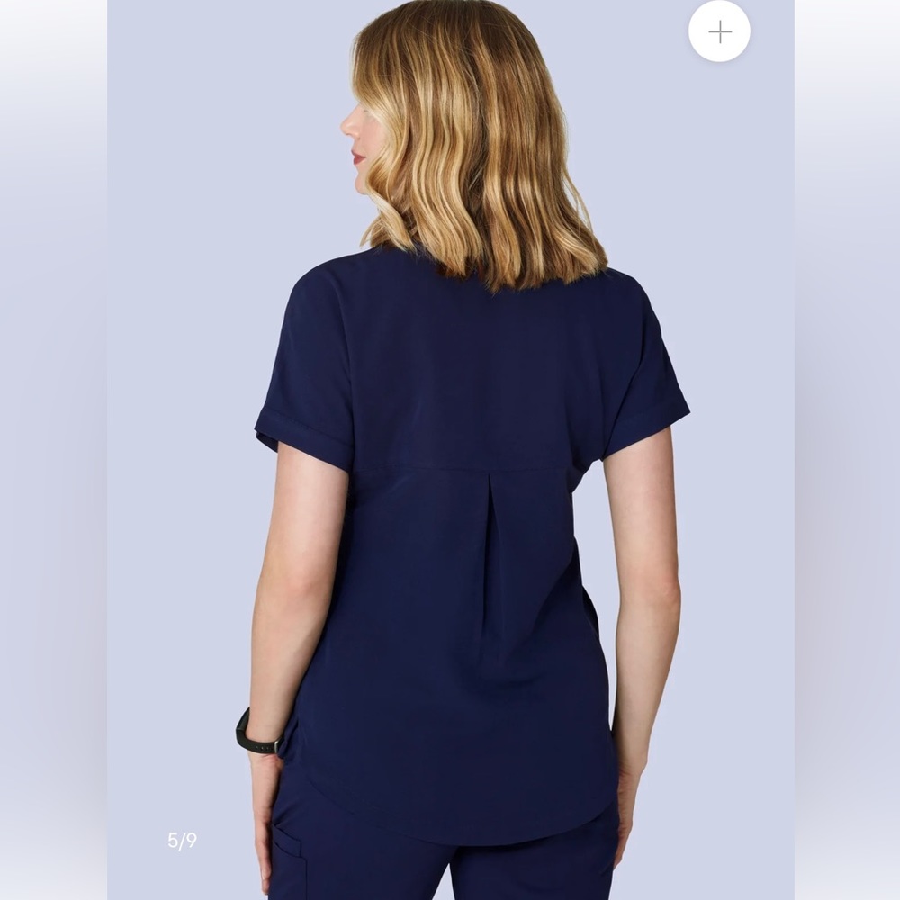 Navy Mandala Oversize Vneck Scrub Top